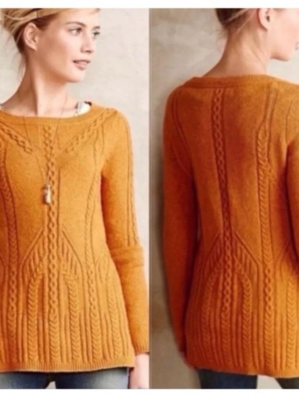 Anthropologie Sparrow Soft Cablerun Pullover Sweater size XS